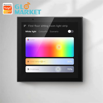 صفحه نمایش لمسی خانه هوشمند Glomarket صفحه کنترل پنل کنترل چند منظوره Tuya Wifi 4 اینچی سیستم موسیقی Zigbee Gateway