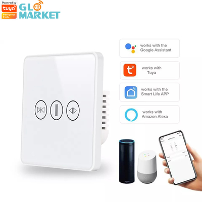 سوئیچ پرده هوشمند WiFi / Zigbee کنترل صوتی دستیار گوگل Smart EU Standard Touch Screen Switch APP سوئیچ درب گاراژ