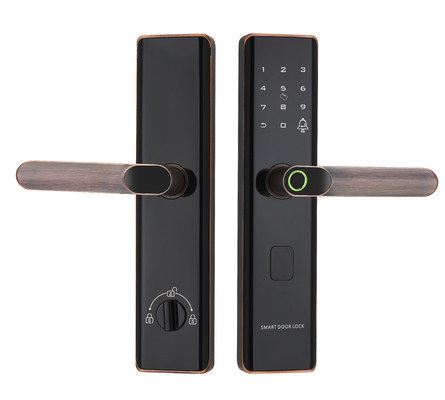 قفل درب با اثر انگشت هوشمند RoHS Tuya با کارت حافظه رمز عبور