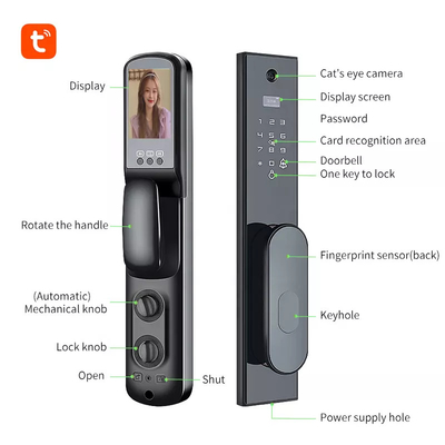 کارت دیجیتالی قفل درب هوشمند Tuya Smart WiFi اثر انگشت چهره