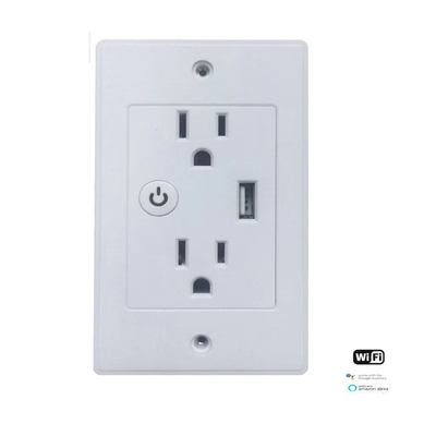 سوکت دیواری هوشمند Google Home Alexa Universal Tuya Wifi با 1 USB