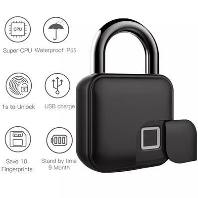 قفل اثر انگشت بدون کلید Tuya IP65 ضد آب شارژ USB آلیاژ روی