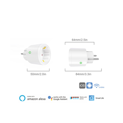 Glomarket Tuya Wifi EU Smart Plug کنترل صدای بی سیم با Google Alexa کار می کند