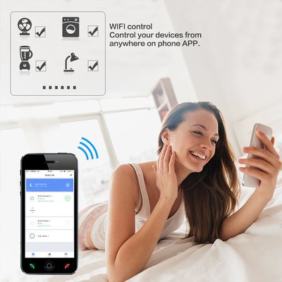 سوکت برقی هوشمند Tuya Wifi، کنترل از راه دور بی سیم 16A استاندارد ایالات متحده
