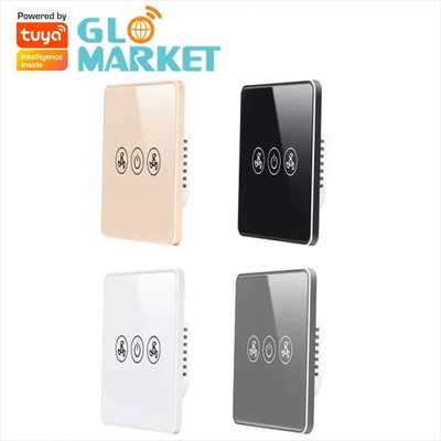 سوئیچ از راه دور فن دیواری استاندارد ایالات متحده Tuya Smart Wifi App Control Pan Glass Tempered