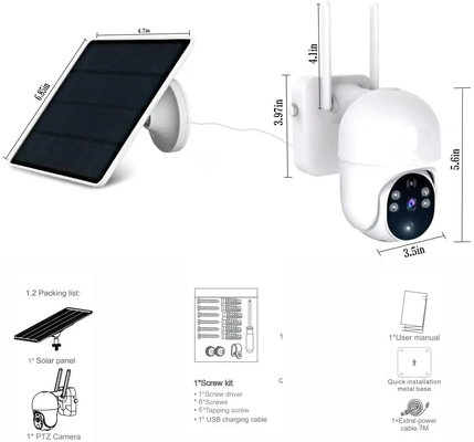 دوربین هوشمند برق خورشیدی Tuya 1080P HD دو طرفه صدای دو طرفه دوربین تشخیص حرکت PIR