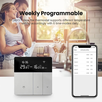 برنامه کنترل ترموستات بی سیم Wifi دیجیتال هوشمند خانه هوشمند برای گرمایش دیگ