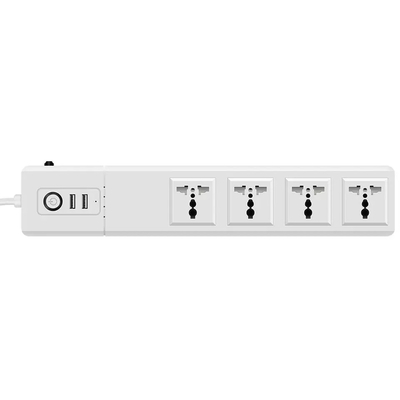 سوکت برق وای فای هوشمند Tuya UK EU US نوع 4 AC 4 سوکت کابل افزودنی USB 1.5 متری