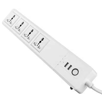 سوکت برق وای فای هوشمند Tuya UK EU US نوع 4 AC 4 سوکت کابل افزودنی USB 1.5 متری
