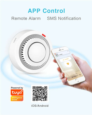 Tuya Smart WiFi Smoke Detector APP Control Remote Alarm Notification SMS 80DB Siren