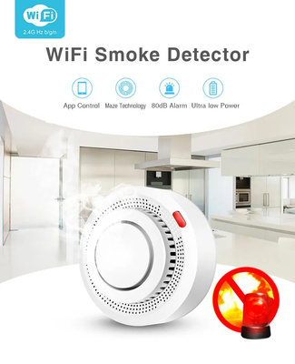Tuya Smart WiFi Smoke Detector APP Control Remote Alarm Notification SMS 80DB Siren