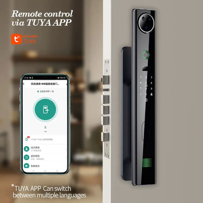 4200mah باتری لیتیوم بزرگ قفل درب هوشمند با دوربین نظارت چشم گربه