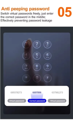 فروش داغ قفل درب هوشمند سیاه با تشخیص چهره و اینترفون فعال