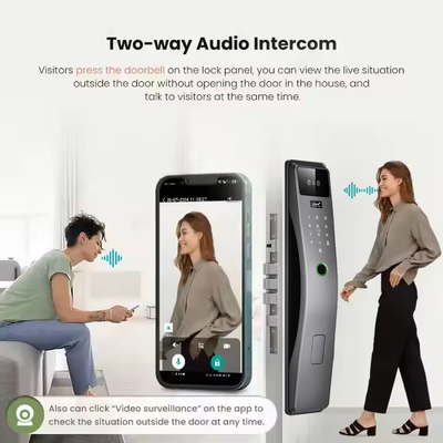گلومارکت 3d تشخیص چهره قفل درب هوشمند تویا زمان واقعی ویدئو اینترکام وای فای قفل درب هوشمند با اثر دست