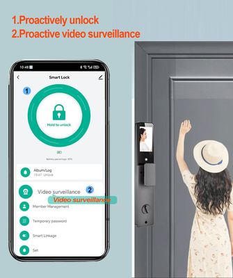 گلومارکت 3d تشخیص چهره قفل درب هوشمند تویا زمان واقعی ویدئو اینترکام وای فای قفل درب هوشمند با اثر دست