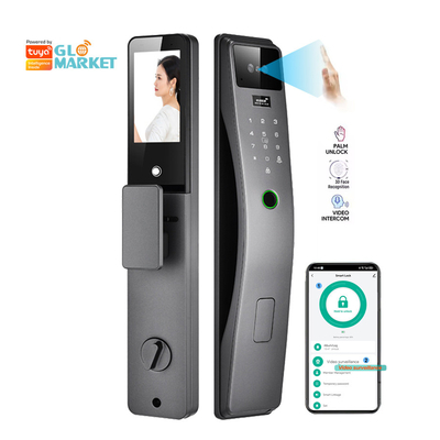 گلومارکت 3d تشخیص چهره قفل درب هوشمند تویا زمان واقعی ویدئو اینترکام وای فای قفل درب هوشمند با اثر دست