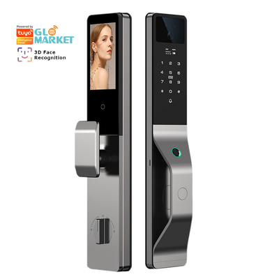 گلومارکت آلومینیوم آلای اتوماتیک تویا قفل درب هوشمند 3d تشخیص چهره ویدیو اینترکام قفل اثر انگشت دیجیتال