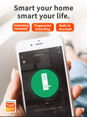گلومارکت تویا Smart WiFi کد قفل درب دیجیتال RFID IC Card اپلیکیشن تلفن هوشمند باز کردن قفل هوشمند اثر انگشت بیومتریک