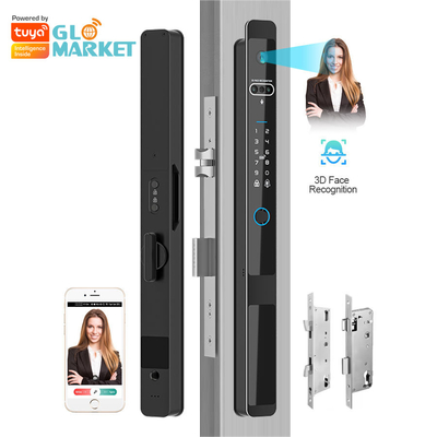 گلومارکت تویا 3d Face Cerradura Inteligente اتوماتیک الکتریکی دوربین وای فای اثر انگشت دیجیتال قفل درب هوشمند