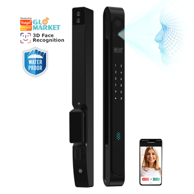 گلومارکت درب بیرونی ضد آب Ip68 قفل های هوشمند دیجیتال الکترونیک تویا اثر انگشت آلومینیوم فولاد قفل درب شیشه ای