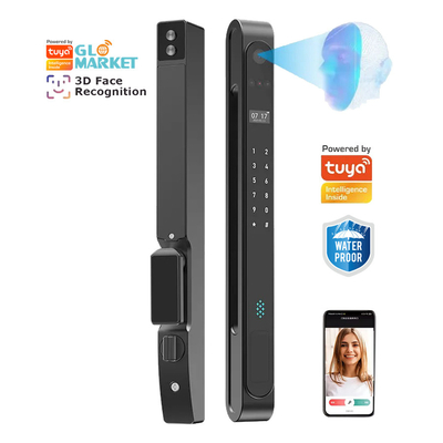 گلومارکت درب بیرونی ضد آب Ip68 قفل های هوشمند دیجیتال الکترونیک تویا اثر انگشت آلومینیوم فولاد قفل درب شیشه ای