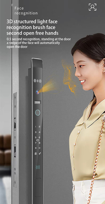 گلومارکت اتوماتیک 3d Face Smart Lock با دوربین امنیتی اثر انگشت بیومتریک درب کشویی Tuya Smart Door Lock