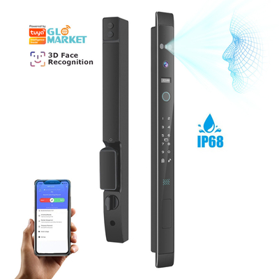 گلومارکت اتوماتیک 3d Face Smart Lock با دوربین امنیتی اثر انگشت بیومتریک درب کشویی Tuya Smart Door Lock