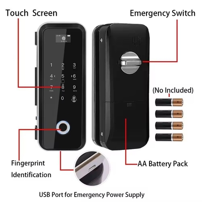 گلومارکت Smart Tuya Wifi قفل درب شیشه ای اثر انگشت کلید کلید دیجیتال رمز عبور قفل ارتباط هوشمند باز کردن از راه دور