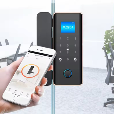 گلومارکت قفل درب شیشه ای هوشمند وای فای کنترل از راه دور اپلیکیشن تویا دفتر قفل کارت دیجیتال اثر انگشت بیومتریک قفل درب