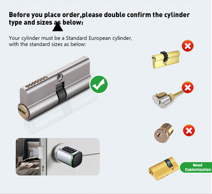 گلومارکت Tuya Ttlock Smart Digital Keyless Door Lock Cylinder Kombination Password &amp; Card قفل الکترونیک سلندر های قفل هوشمند