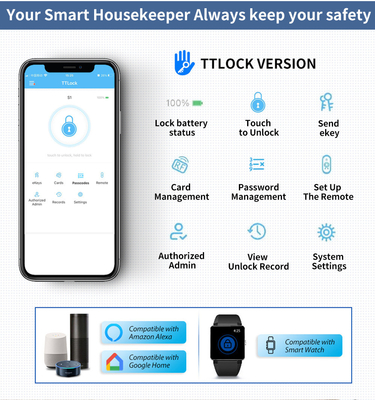 گلومارکت Tuya Ttlock Smart Digital Keyless Door Lock Cylinder Kombination Password &amp; Card قفل الکترونیک سلندر های قفل هوشمند