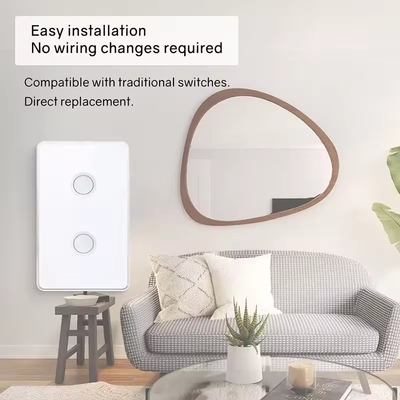 گلومارکت Tuya Zigbee/wifi EU شیشه خشکی دکمه خمیده لمسی روشنایی سوئیچ 1/2/3/4 باند Wifi Switch دیوار کار با گوگل الکسا
