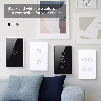 گلومارکت Tuya Zigbee/wifi EU شیشه خشکی دکمه خمیده لمسی روشنایی سوئیچ 1/2/3/4 باند Wifi Switch دیوار کار با گوگل الکسا