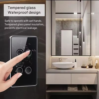 گلومارکت Tuya Zigbee/wifi EU شیشه خشکی دکمه خمیده لمسی روشنایی سوئیچ 1/2/3/4 باند Wifi Switch دیوار کار با گوگل الکسا