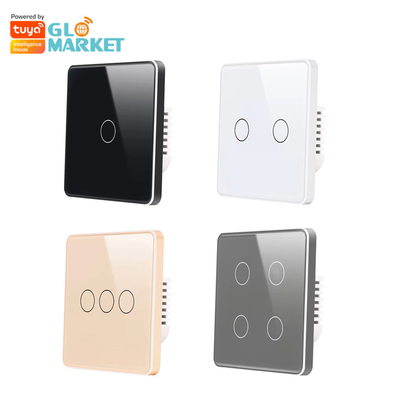 گلومارکت هوشمند اتحادیه اروپا / انگلستان 1-4Gang Switch دیوار WIFI/Zigbee Glass Panel Light Switch Tuya Smart Switch با گوگل الکسا