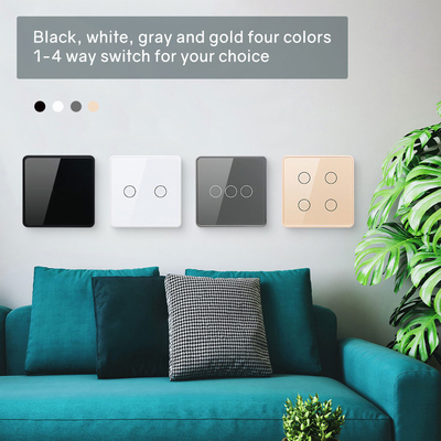 گلومارکت هوشمند اتحادیه اروپا / انگلستان 1-4Gang Switch دیوار WIFI/Zigbee Glass Panel Light Switch Tuya Smart Switch با گوگل الکسا