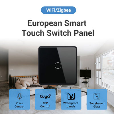 گلومارکت هوشمند اتحادیه اروپا / انگلستان 1-4Gang Switch دیوار WIFI/Zigbee Glass Panel Light Switch Tuya Smart Switch با گوگل الکسا