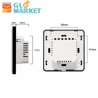 گلومارکت تویا Smart Glass Touch Button Wifi Smart Boiler Switch کنترل صوتی الکسا EU Standard سوئیچ آبگرمکن