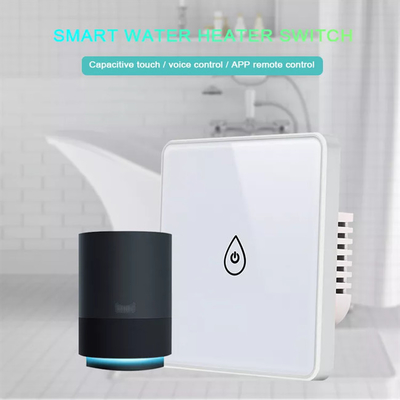 گلومارکت تویا Smart Glass Touch Button Wifi Smart Boiler Switch کنترل صوتی الکسا EU Standard سوئیچ آبگرمکن