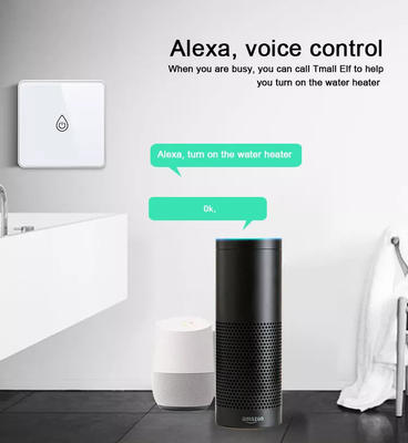گلومارکت تویا Smart Glass Touch Button Wifi Smart Boiler Switch کنترل صوتی الکسا EU Standard سوئیچ آبگرمکن
