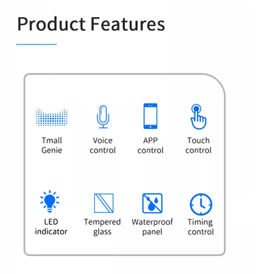 سوئیچ پرده هوشمند WiFi / Zigbee کنترل صوتی دستیار گوگل Smart EU Standard Touch Screen Switch APP سوئیچ درب گاراژ