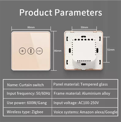 سوئیچ پرده هوشمند WiFi / Zigbee کنترل صوتی دستیار گوگل Smart EU Standard Touch Screen Switch APP سوئیچ درب گاراژ