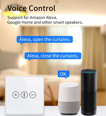 سوئیچ پرده هوشمند WiFi / Zigbee کنترل صوتی دستیار گوگل Smart EU Standard Touch Screen Switch APP سوئیچ درب گاراژ