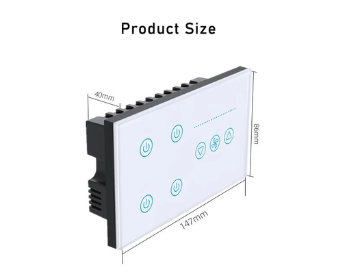 گلومارکت تویا Smart Wall Touch Switch پانل شیشه ای چراغ الکتریکی و فن سوئیچ Smart Life کنترل صوتی الکسا