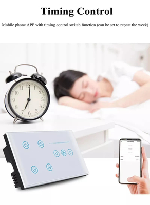 گلومارکت تویا Smart Wall Touch Switch پانل شیشه ای چراغ الکتریکی و فن سوئیچ Smart Life کنترل صوتی الکسا