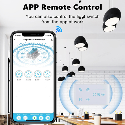 گلومارکت تویا Smart Wall Touch Switch پانل شیشه ای چراغ الکتریکی و فن سوئیچ Smart Life کنترل صوتی الکسا