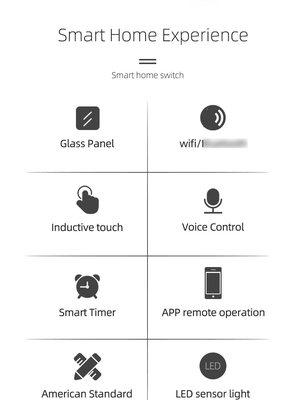 گلومارکت محصولات طراحی جدید تویا Smart Wifi Switch Wall Us صفحه لمسی شیشه ای استاندارد روشنای سوئیچ پشتیبانی اپلیکیشن کنترل از راه دور