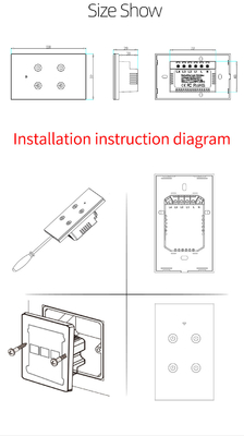 گلومارکت محصولات طراحی جدید تویا Smart Wifi Switch Wall Us صفحه لمسی شیشه ای استاندارد روشنای سوئیچ پشتیبانی اپلیکیشن کنترل از راه دور