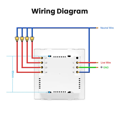 گلومارکت Smart Wifi برزیل استاندارد Smart Home تویا Smart 4 Gang Switch And Socket Wifi Smart Wall Socket با الکسا کار می کند
