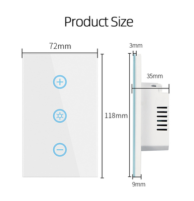 گلومارکت ایالات متحده استاندارد Dimmer بدون سیم سوئیچ الکتریکی Smart Switch هوشمند دیوار Dimmer روشنایی سوئیچ هوشمند خانه اتوماسیون